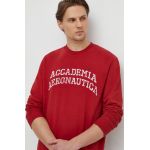 Aeronautica Militare hanorac de bumbac barbati, culoarea rosu, cu imprimeu