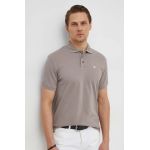 Emporio Armani polo de bumbac culoarea bej, neted
