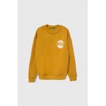 United Colors of Benetton hanorac de bumbac pentru copii culoarea galben, cu imprimeu