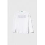 United Colors of Benetton longsleeve din bumbac pentru copii culoarea alb