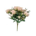 Buchet flori artificiale trandafir mare 12 fire 45 cm lungime
