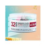 Clipsuri 32 mm, culori asortate, 24buc/cutie, DL