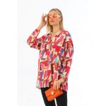 Cămașă vaporoasa cu imprimeu multicolor, in serie 5 imprimee diferite,en-gross.