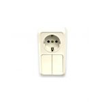Comutator cu priza pe tencuiala YW-18046