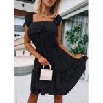 Rochie de damă scurtă cu volănașe și elastic în talie, mix culori 5/set ENGROSS