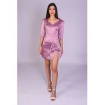 Rochie FLAY roz accesorizata cu fundita engros