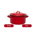 Set 12 cratite emailate adanci 2,5 L cu capac en-gross