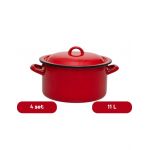 Set 4 cratite emailate adanci 11 L cu capac en-gross