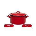 Set 4 cratite emailate adanci 8,5 L cu capac en-gross