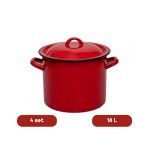Set 4 oale emailate cu capac 18 L en-gross