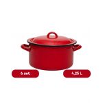 Set 6 cratite emailate adanci 4,25 L cu capac en-gross