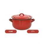 Set 6 cratite emailate bombate 1,7 L cu capac en-gross