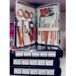 Set Manichiura si Pedichiura Engros din Otel Inoxidabil 18 piese Roz
