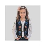 Vesta traditionala Engros pentru fete, broderie trandafiri multicolori