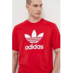 adidas Originals tricou din bumbac Trefoil bărbați, culoarea roșu, cu imprimeu, IR8009