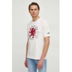 Aeronautica Militare tricou din bumbac barbati, culoarea bej, cu imprimeu