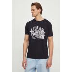 Iceberg tricou din bumbac barbati, culoarea negru, cu imprimeu