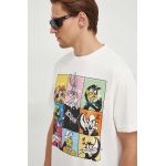 Iceberg tricou din bumbac x Looney Tunes barbati, culoarea bej, cu imprimeu