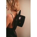 LE SH KA headwear palarie Gold Canotier culoarea negru, de lana