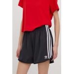 adidas Originals pantaloni scurți femei, culoarea negru, cu imprimeu, high waist  IU2528