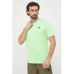 adidas tricou din bumbac bărbați, culoarea verde, uni IS1315