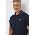 Aeronautica Militare polo de bumbac culoarea albastru marin, cu imprimeu
