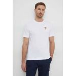 Aeronautica Militare tricou din bumbac barbati, culoarea alb, cu imprimeu