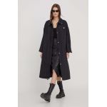 HUGO geacă femei, culoarea negru, de tranziție, oversize 50504241