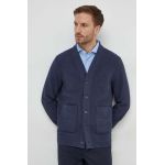 Michael Kors cardigan din bumbac culoarea albastru marin