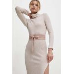 Answear Lab curea din piele intoarsa culoarea roz