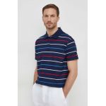 Paul&Shark polo de bumbac culoarea albastru marin, modelator