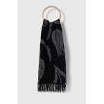 Answear Lab esarfa din amestec de lana culoarea negru, modelator