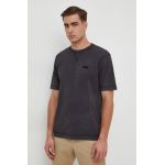 BOSS Orange tricou din bumbac bărbați, culoarea negru, uni 50505257