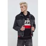 HUGO geacă din denim bărbați, culoarea gri, de tranziție 50508085
