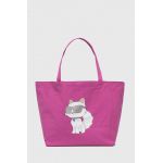 Karl Lagerfeld geanta de bumbac culoarea roz