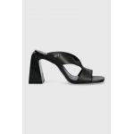 Karl Lagerfeld slapi de piele ASTRA NOVA femei, culoarea negru, cu toc drept, KL33104
