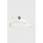 Tommy Jeans sandale TJW EVA SANDAL femei, culoarea bej, cu platforma, EN0EN02466