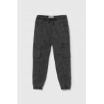 Abercrombie & Fitch pantaloni copii culoarea gri, neted