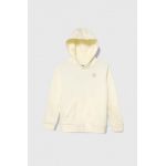 adidas Originals bluza copii culoarea galben, cu glugă, neted