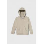 adidas Originals bluza copii culoarea gri, cu glugă, neted
