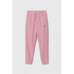 adidas Originals pantaloni de trening pentru copii culoarea roz, neted
