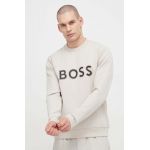 BOSS Green bluză bărbați, culoarea bej, cu imprimeu 50504748