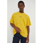 G-Star Raw tricou din bumbac barbati, culoarea galben, cu imprimeu