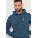 adidas Originals bluza barbati, culoarea verde, cu glugă, neted