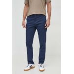 Armani Exchange pantaloni barbati, culoarea albastru marin, cu fason chinos