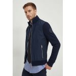 BOSS jachetă bomber din amestec de lână culoarea bleumarin, de tranziție 50506028