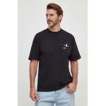BOSS Orange tricou din bumbac bărbați, culoarea negru, cu imprimeu 50510218