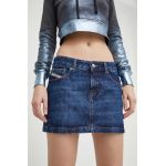 Diesel fustă din denim culoarea bleumarin, mini, drept A04935.09I27