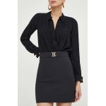 Elisabetta Franchi fusta culoarea negru, mini, drept