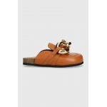 JW Anderson șlapi de piele Chain Loafer femei, culoarea maro, ANW35004E